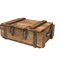 Vintage Wooden Storage Box With Metal Straps And Durable Material