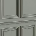 Gray Wainscoting Wall With Rectangular Panel Design For Modern Interior Decoration 3d model