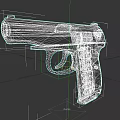 Classic Vintage Revolver with Wooden Grip and Textured Metal Body Details