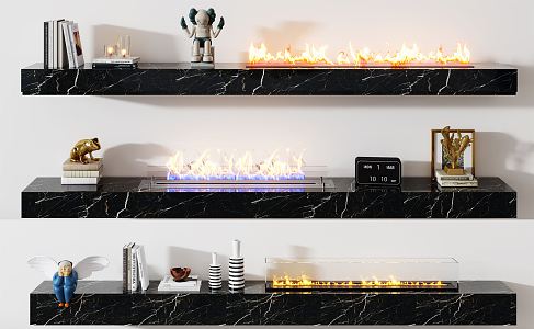 modern fireplace flame fireplace 3d model