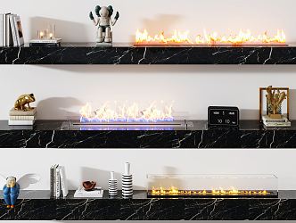 modern fireplace flame fireplace 3d model