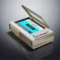 Vintage Ultra Portable Audio Player With Open Lid Engage Cassette Design