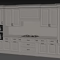 Traditional Kitchen Cabinet Design With Carved Details Drawers Tile Backsplash And Wooden Flooring