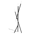 Minimalist Floor Lamp Featuring Crossed Metal Supports And Thin Light Pole