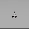 Vintage Iron Chandelier Furniture with Hanging Chains and Circular Candle Holders Design