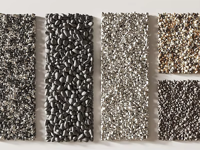 Diverse Stone and Wood Decorative Panels with Natural Textures for Interior Design 3d model