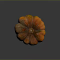 Single Textured Orange Pumpkin With Glossy Finish On Dark Background For Household Decor
