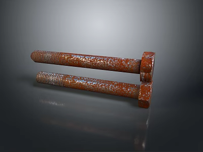 Rustic Industrial Lighting Fixture Combination Featuring Vintage Bolt Design And Metal Finish 3d model