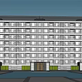 Modern Residential Building Simple Multi-storey Residence 3d model
