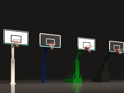 Different Colored Basketball Hoops Sports Equipment For Training And Play 3d model