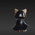 Cute Reptile Character In Black Cloak Holding Pumpkin For Halloween Theme