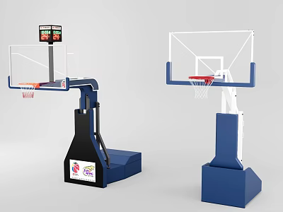 Durable Basketball Sports Equipment With Electronic Scoreboard And Stable Base Design 3d model