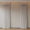 Elegant White Pleated Curtains with Soft Texture for Modern Window Decor 3d model