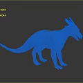 3D Rendered Blue Metallic Dinosaur Game Movie Character With Shiny Surface And Glowing Effects