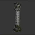 Classical Carved Stone Column With Decorative Capital And Intricate Texture Details
