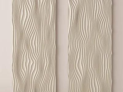 Elegant Modern Wall Panels With Wavy Texture Design For Interior Decoration 3d model