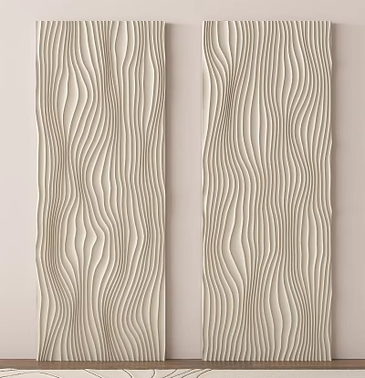 Elegant Modern Wall Panels With Wavy Texture Design For Interior Decoration 3d model