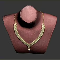 Elegant Golden Layered Chain Necklace with Pendant on Pink Mannequin