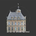 Classical European Architecture With Symmetrical Design Gabled Roofs Arched Windows And Stone Facade