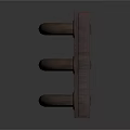 Industrial Metal Equipment With Three Horizontal Rings And Textured Surface Design