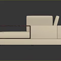 Modern L Shaped Sectional Sofa With Beige Upholstery And Dark Wooden Armrests