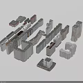 3D Model of Urban City Buildings With Various Architectural Styles and Heights