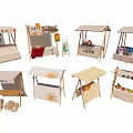 Outdoor Commercial Market Stalls With Canopy For Retail Food Beverage Sales
