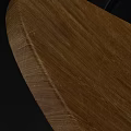 Modern Wooden Accent Chair With Curved Design And Black Metal Legs