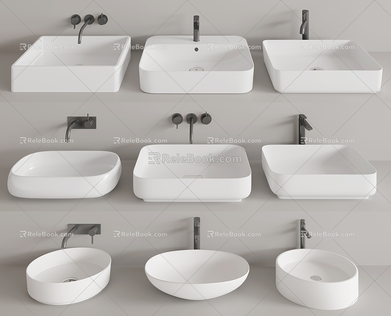 Modern wash basin counter basin wash basin 3d model