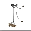 Equipment With Metal Stand Wooden Base And Connecting Wires For Top Components