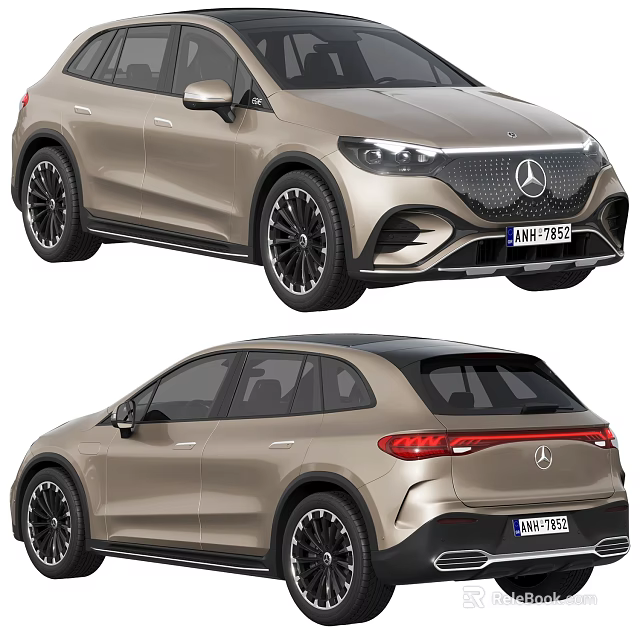 Mercedes Sleek Champagne SUV With Black Wheels Modern Design And LED Headlights 3d model 