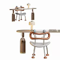 Modern Wooden Kids Desk With Matching Chair Small Lamp And Decorative Balls