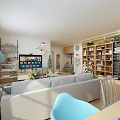 Modern Living Dining Room Interior Design With Sofa Coffee Table And Pendant Lights