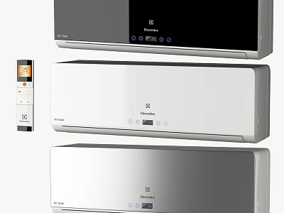 Modern Air Conditioner Fan Units With Remote Control And Stylish Wall Design 3d model