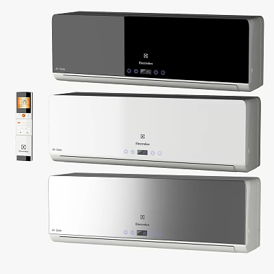Modern Air Conditioner Fan Units With Remote Control And Stylish Wall Design 3d model