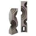 Modern Concrete Decorative Ornament Set With Geometric Hollow Circular Curved Patterns