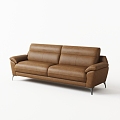 Modern Double Sofa Italian-style Small Apartment Double Sofa 3d model