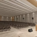 Spacious Cultural Center Hall With Rows Of Seats And Large Projection Screen