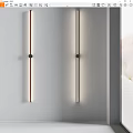 Modern Linear Indoor Wall Lamp With Sleek Metal Frame And Warm LED Light