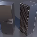 Modern Double Door Refrigerator And Grid Design Freezer In Steel Finish