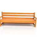 Natural Wooden Bench With Simple Design Armrests And Backrest For Indoor Outdoor Use