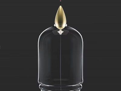 Transparent Ceramic Vessel With Golden Spire Top And Star Decoration On Black Background 3d model