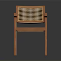 Natural Style Simple Design Leisure Chair With Wooden Frame And Woven Backrest Seat