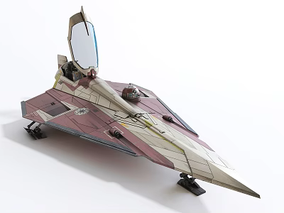 modern fighter ship 3d model