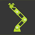 Neon Green 3D Printed Car Bracket Component With Holes And Supports