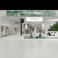 Elegant Modern Clothing Store Interior With Green Stone Pattern Design And Display Area