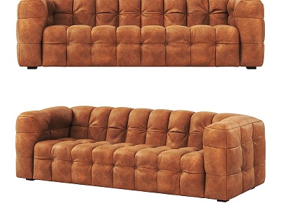 Nordic simple double sofa 3d model