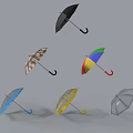 Colorful Umbrellas In Various Styles Including Transparent Checkered And Solid Colors