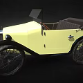 Vintage Yellow Convertible Car With Open Top Classic Grille And Wheels