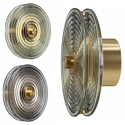 Elegant Decorative Glass Knobs With Gold Metal Accents And Spiral Design 3d model